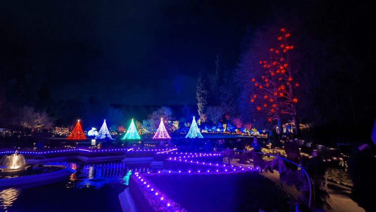 Holiday lights at Buchart Gardens