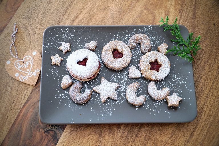 Dish of Christmas cookies.