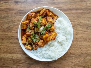 Mapo Tofu with steamed rice
