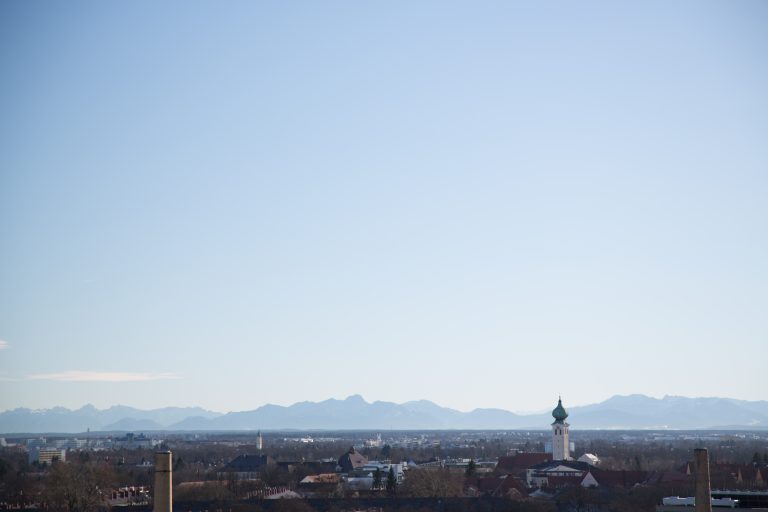 The Alps as seen from Munich East station.