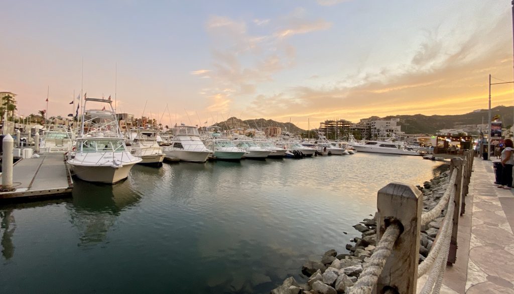 The Marina in Cabo San Lucas at sunset