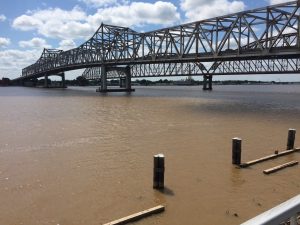 The E. J. “Lionel” Grizzaffi Bridge (a cantilever bridge) over the Atchafalaya River at Morgan City, Louisiana
