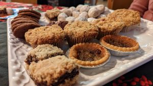 A plate of baked treats