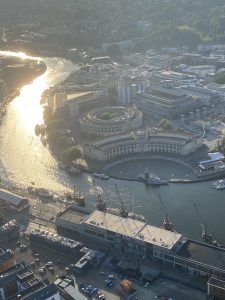 View larger photo: Aerial view of Bristol harbour (taken from a hot air balloon)