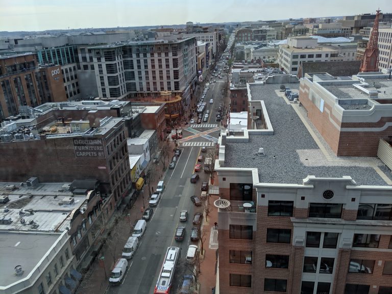 View of Washington DC from the IBEW International Headquarters, the tallest building in Washington