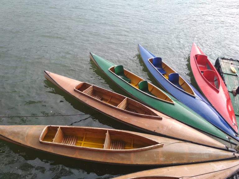 Kayaks on the water.