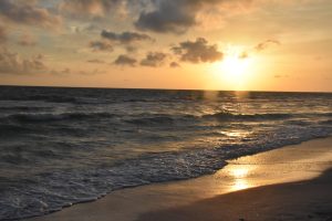 Sun setting over the Gulf of Mexico in Clearwater Beach, Florida