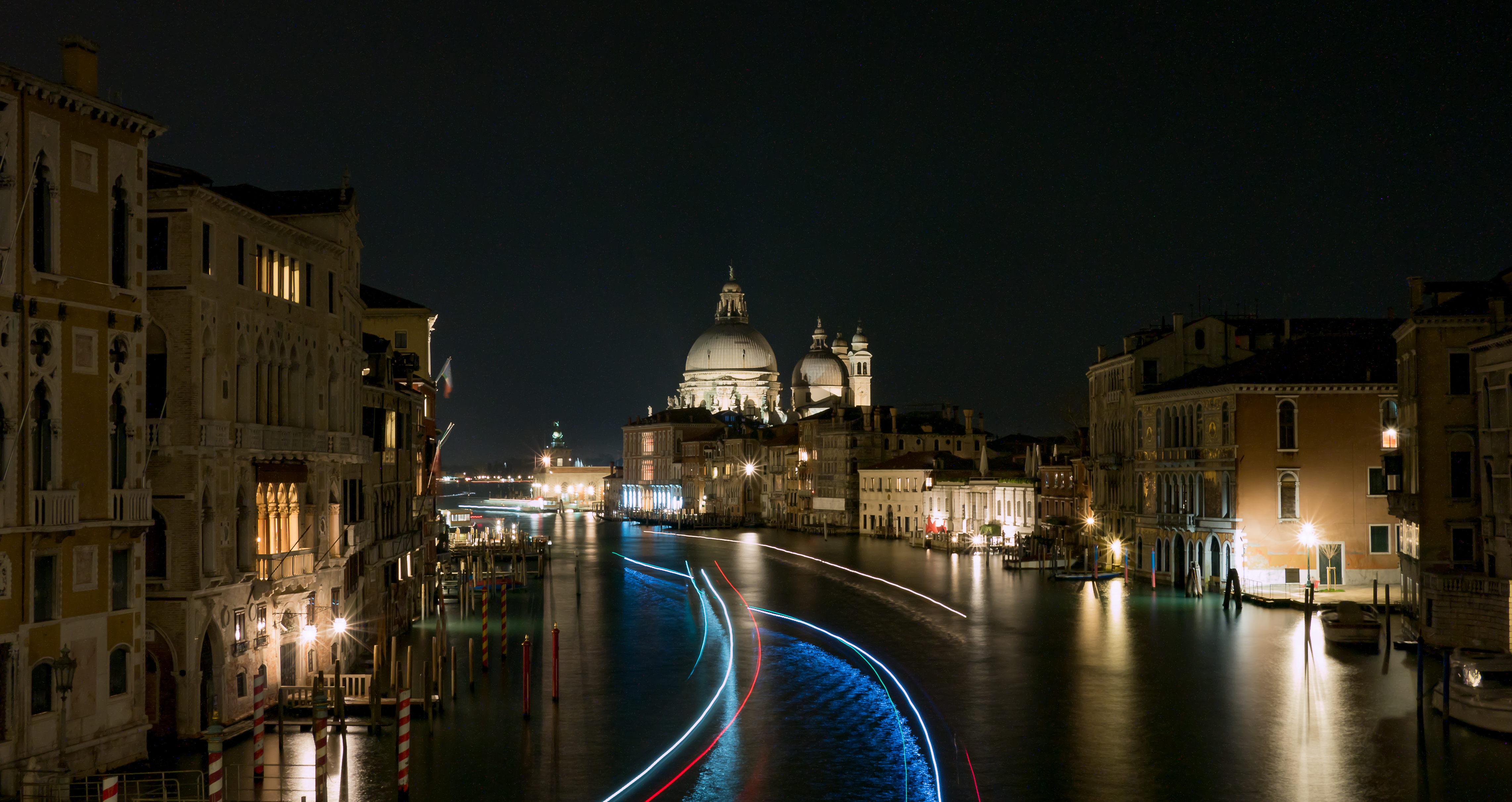 Venice canals at night