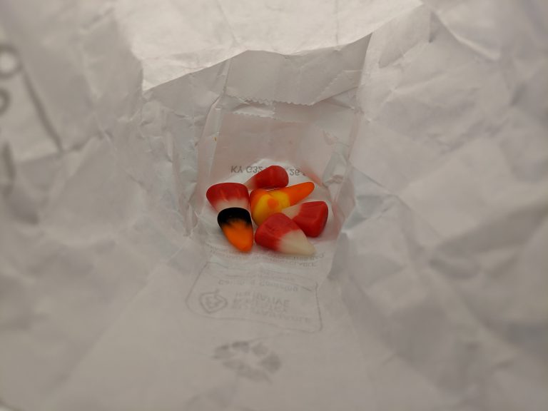 Candy in the bottom of a bag