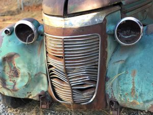 Front Of A Rusted Out Vehicle