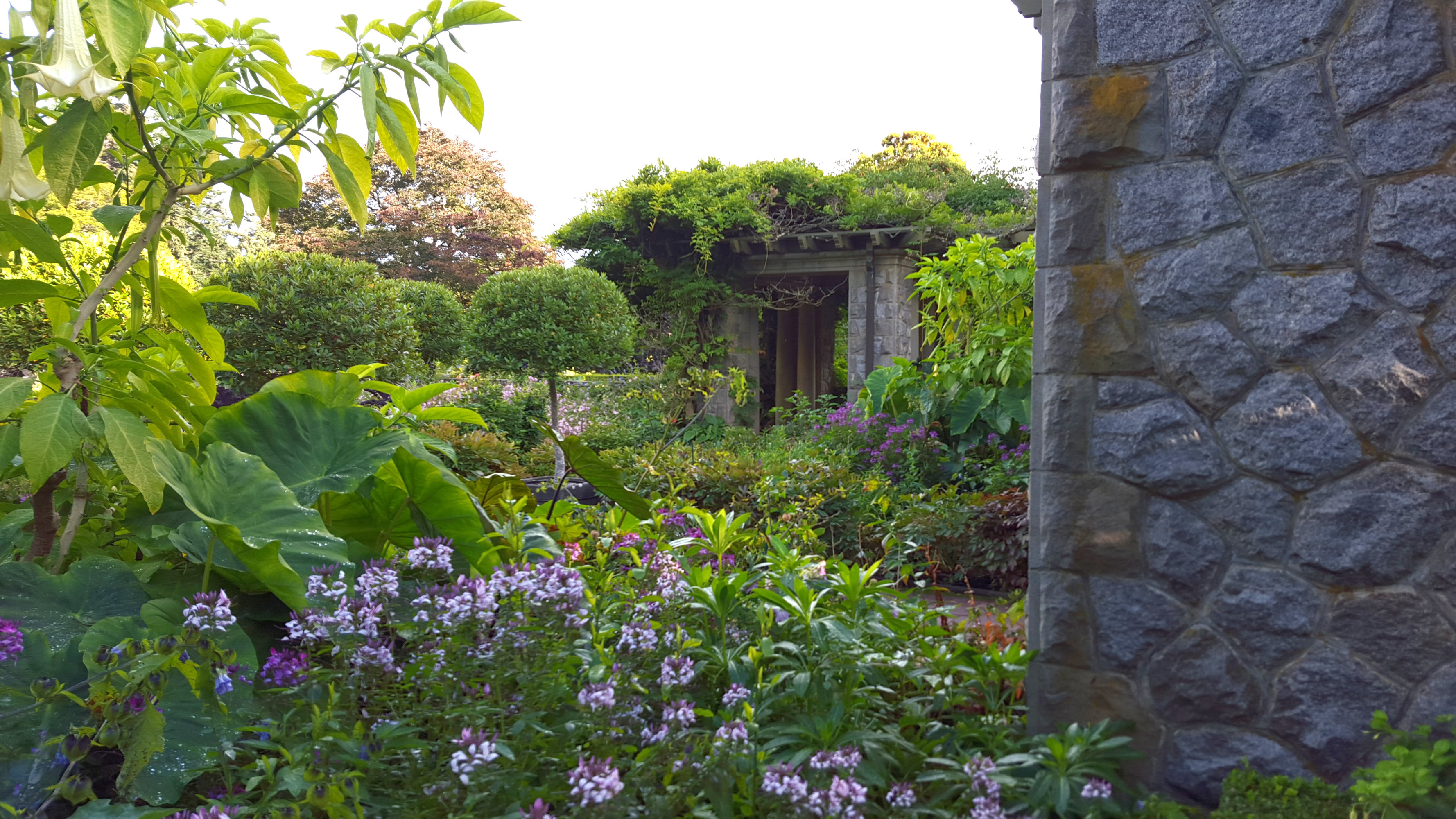 Garden view at Royal Roads University in Victoria British Columbia