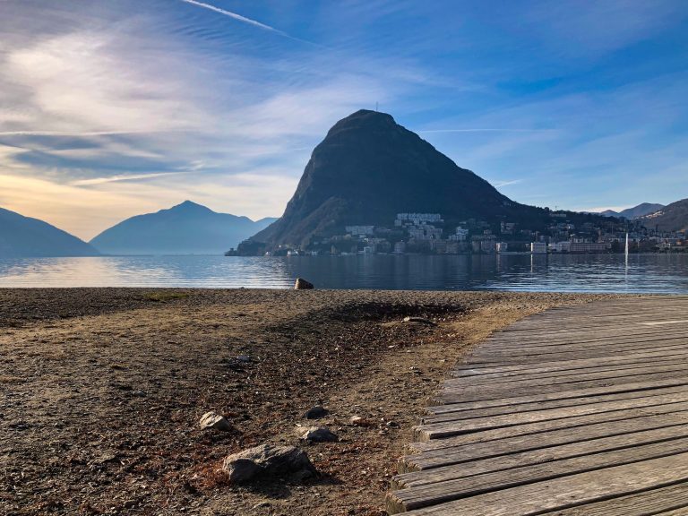 Lake Lugano with San Salvatore mountain, Switzerland