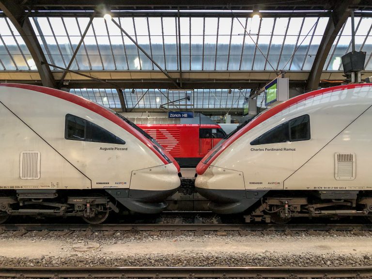 Trains at Zurich Main Station, Switzerland