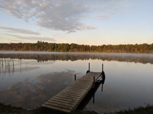 View larger photo: Dock in a small lake in the autumn