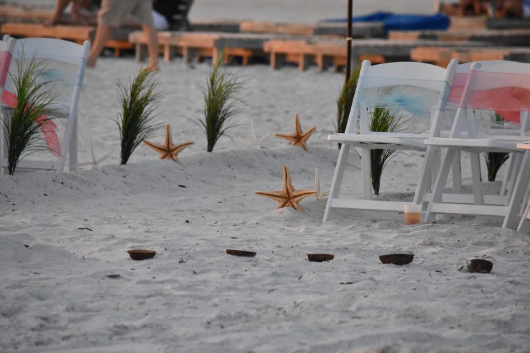 Wedding chairs on the beach