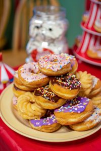 Plate with a pile of donuts