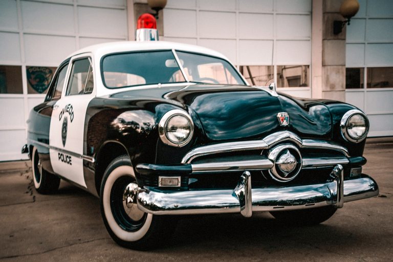 Vintage city police car