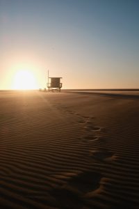 Footsteps on a beach