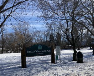 A snow covered Twin Cities public park