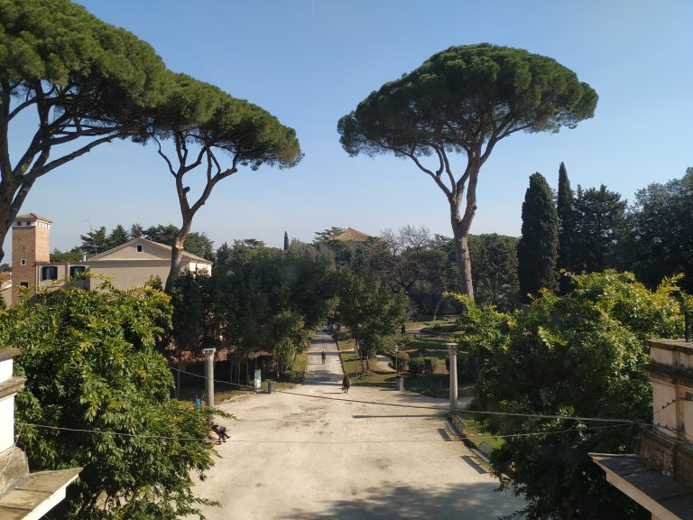 Panorama from Villa Mattei, headquarters of the Italian Geographic Society, Villa Celimontana, Rome