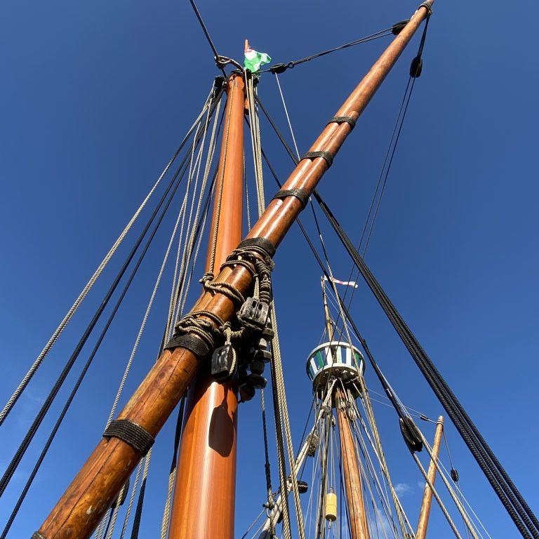 Sailing ship mast and rigging