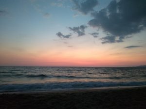 Sunset beach in Greece
