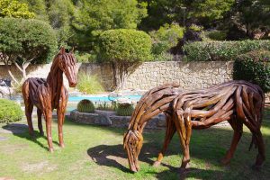 View larger photo: Sculpture of Two Wooden Horse