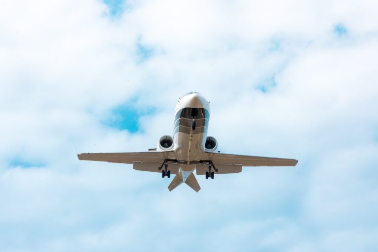 Small private plane coming in for a landing