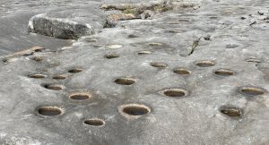 Native American grinding rocks holes