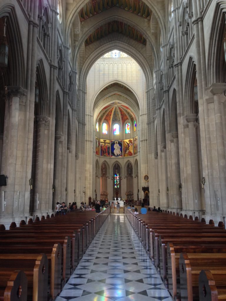 Interior view of Catedral de la Almudena (Almudena Cathedral), Madrid, Spain