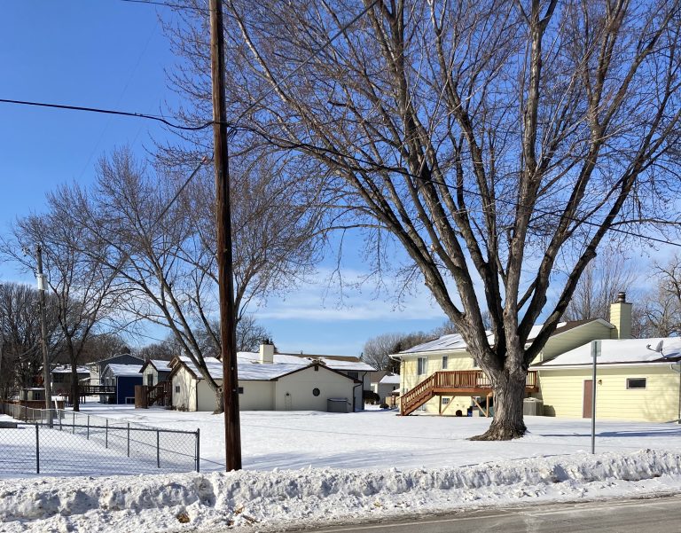 A view from street in winter