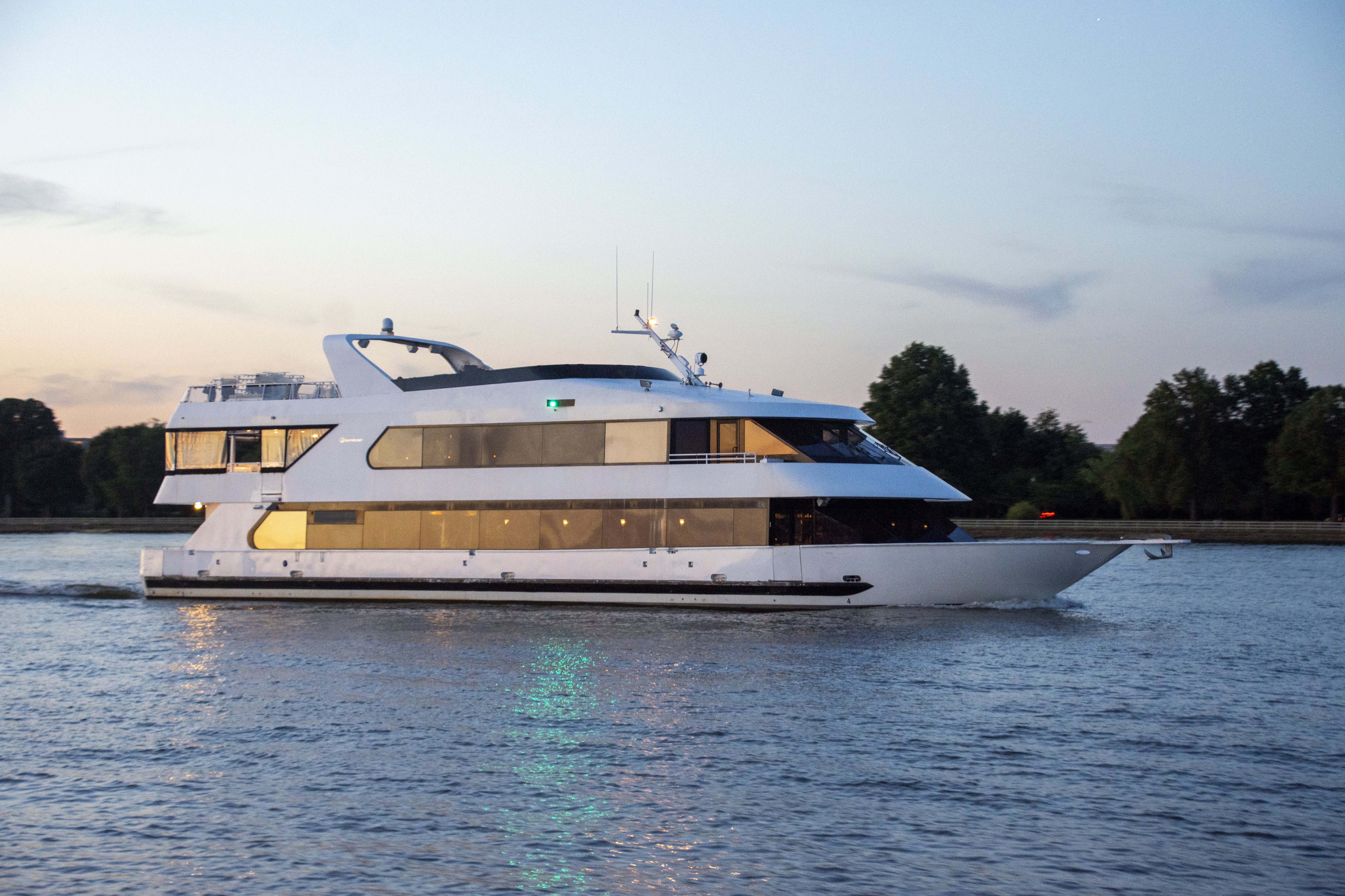 Yacht on a river