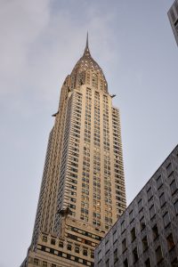 Chrysler building at dusk in New York City