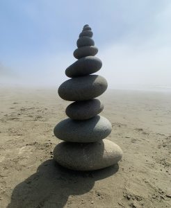 Balanced Rock Stack Mindfulness At The Beach