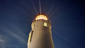 Oregon Umpqua Lighthouse At Night