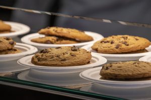 Individual servings of chocolate chip cookies