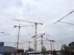 Construction site cranes
