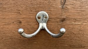 Coat hook on wood