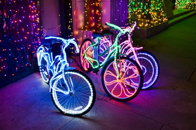 Bikes with neon rope lights