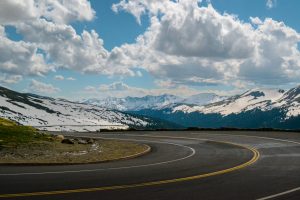 Bend in the road in the Colorado Rocky Mountains