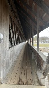 Covered wooden boardwalk