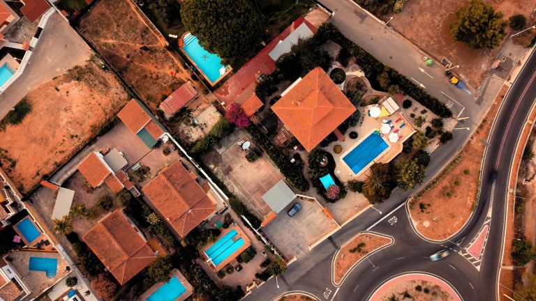 Aerial view of House with Pools