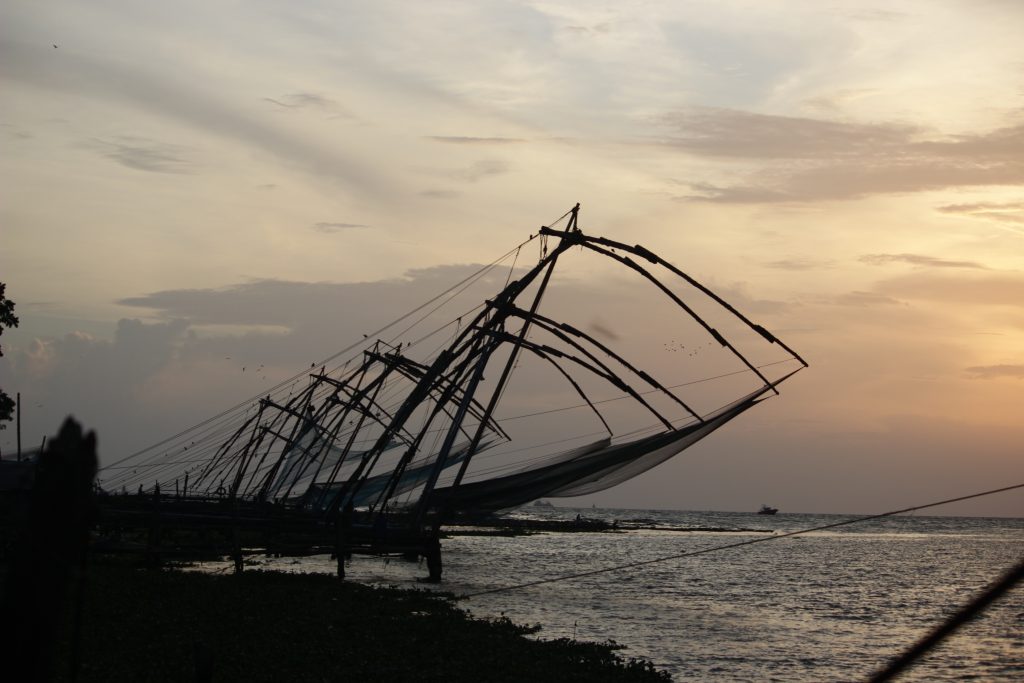 Chinese fishing net at Kochi, Kerala, India
