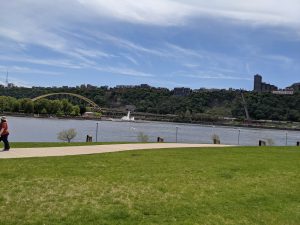 Pittsburgh's Point State Park, seen from the North Shore