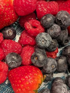 View larger photo: A mix of strawberry, raspberry and blueberry