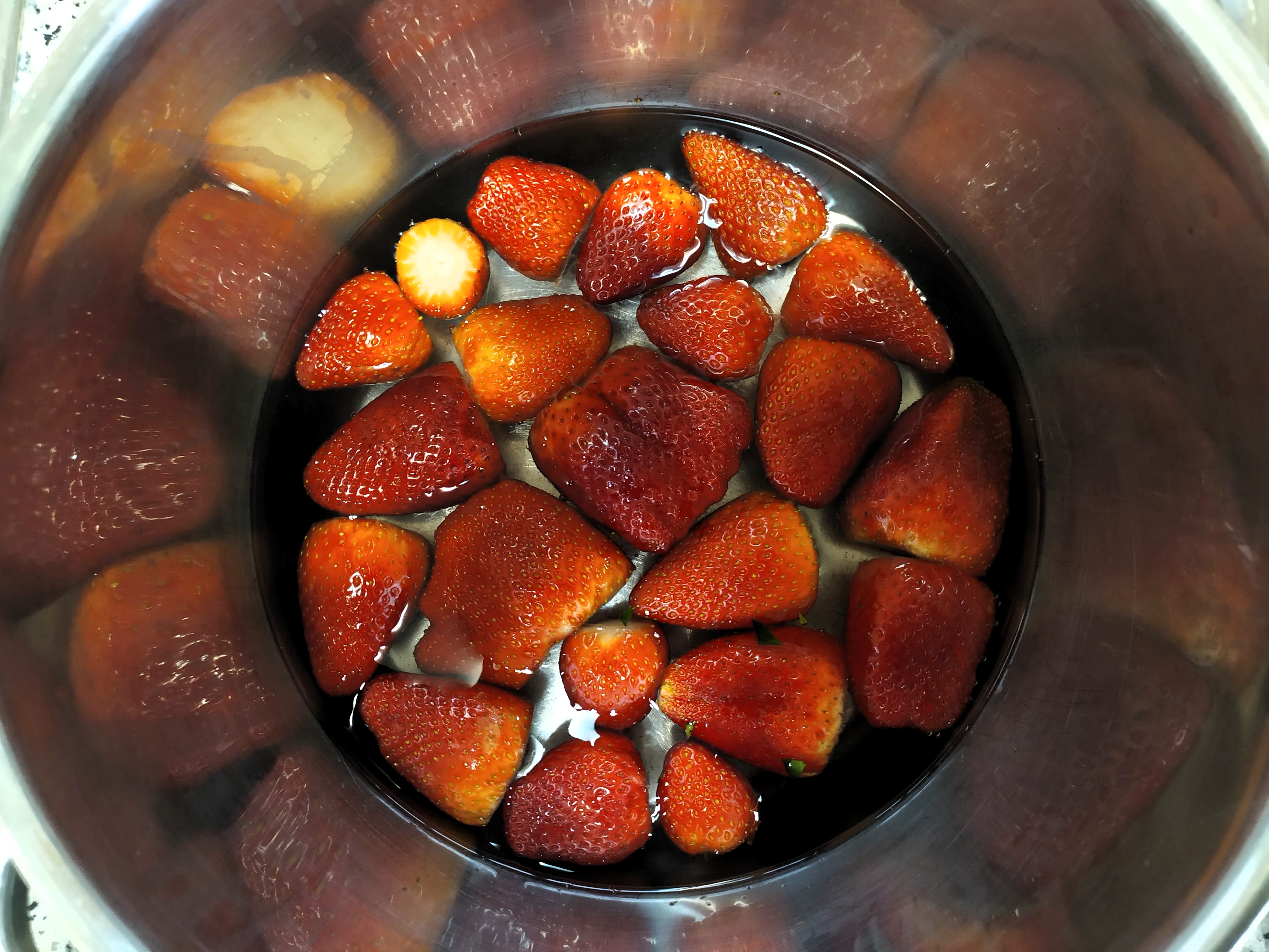 Strawberries in a pot