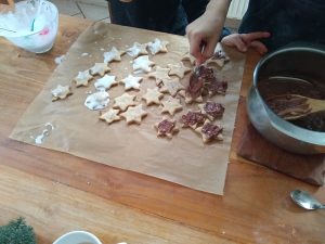 Baking Christmas cookies