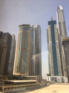 Marina Heights Tower and Marina Torch in Dubai.
