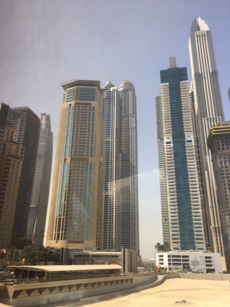 Marina Heights Tower and Marina Torch in Dubai.