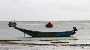 Boat during low tide at Talshari, West Bengal, India
